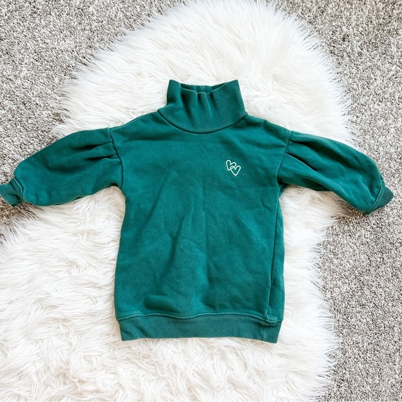 Baby Gap | Green Bubble Sleeve Turtleneck Sweatshirt - Picture 1 of 5